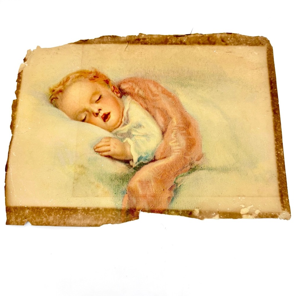 VTG Bessie Pease Gutmann In Slumberland Sleeping Baby Nursery Print 15"x11.5"